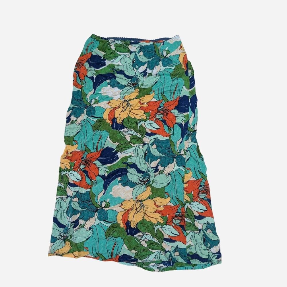 Colorful Tropical Floral Print Skirt